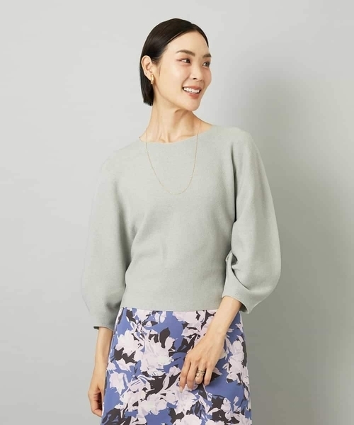MICHEL KLEIN（ミッシェル・クラン）の「ホールガーメント(R)ラメニット（ニット/セーター・レディース・モカ/カリビアンブルー/ライトグレー・38）」の11枚目の写真
