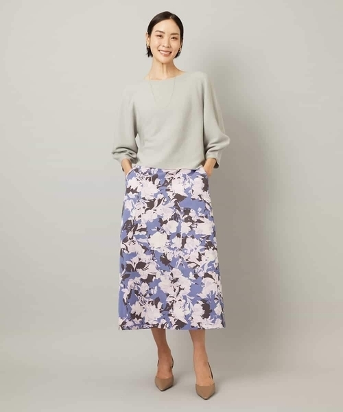 MICHEL KLEIN（ミッシェル・クラン）の「ホールガーメント(R)ラメニット（ニット/セーター・レディース・モカ/カリビアンブルー/ライトグレー・38）」の12枚目の写真