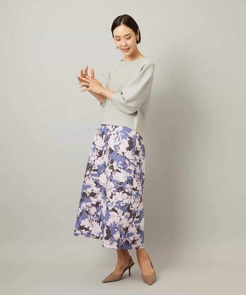 MICHEL KLEIN（ミッシェル・クラン）の「ホールガーメント(R)ラメニット（ニット/セーター・レディース・モカ/カリビアンブルー/ライトグレー・38）」の14枚目の写真