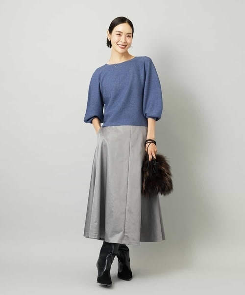 MICHEL KLEIN（ミッシェル・クラン）の「ホールガーメント(R)ラメニット（ニット/セーター・レディース・モカ/カリビアンブルー/ライトグレー・38）」の17枚目の写真