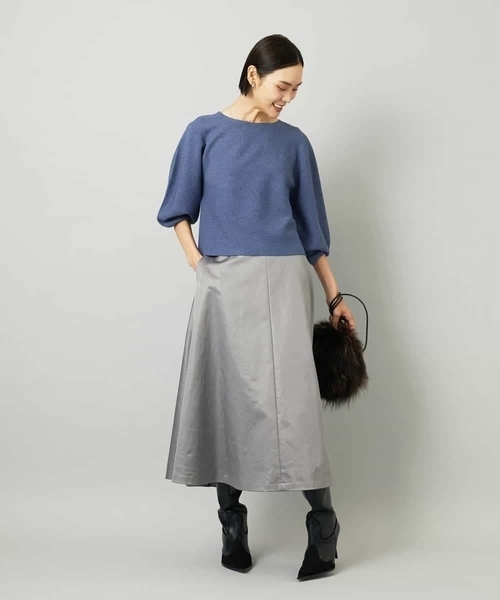 MICHEL KLEIN（ミッシェル・クラン）の「ホールガーメント(R)ラメニット（ニット/セーター・レディース・モカ/カリビアンブルー/ライトグレー・38）」の18枚目の写真