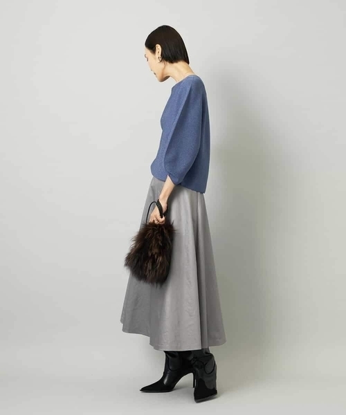 MICHEL KLEIN（ミッシェル・クラン）の「ホールガーメント(R)ラメニット（ニット/セーター・レディース・モカ/カリビアンブルー/ライトグレー・38）」の19枚目の写真