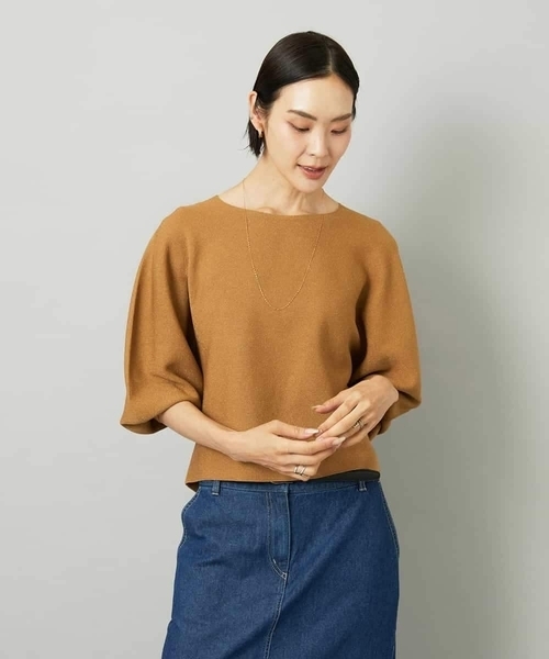 MICHEL KLEIN（ミッシェル・クラン）の「ホールガーメント(R)ラメニット（ニット/セーター・レディース・モカ/カリビアンブルー/ライトグレー・38）」の20枚目の写真