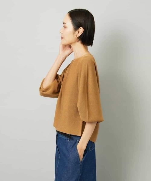 MICHEL KLEIN（ミッシェル・クラン）の「ホールガーメント(R)ラメニット（ニット/セーター・レディース・モカ/カリビアンブルー/ライトグレー・38）」の21枚目の写真
