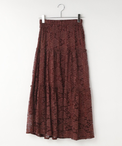 LOWRYS FARM（ローリーズファーム）の「レースティアードスカート  579640（スカート・レディース・ブラウン/アイボリー/ブラック・FREE）」の3枚目の写真