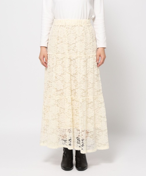 LOWRYS FARM（ローリーズファーム）の「レースティアードスカート  579640（スカート・レディース・ブラウン/アイボリー/ブラック・FREE）」の8枚目の写真