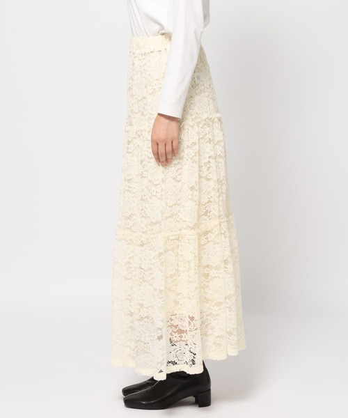 LOWRYS FARM（ローリーズファーム）の「レースティアードスカート  579640（スカート・レディース・ブラウン/アイボリー/ブラック・FREE）」の9枚目の写真