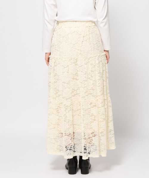 LOWRYS FARM（ローリーズファーム）の「レースティアードスカート  579640（スカート・レディース・ブラウン/アイボリー/ブラック・FREE）」の10枚目の写真