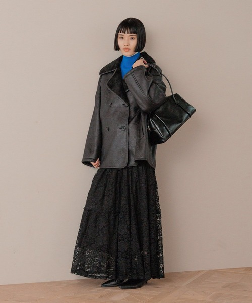 LOWRYS FARM（ローリーズファーム）の「レースティアードスカート  579640（スカート・レディース・ブラウン/アイボリー/ブラック・FREE）」の18枚目の写真