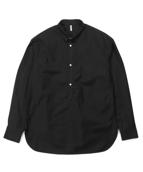 The DUFFER of ST.GEORGE（ザダファーオブセントジョージ）の「SHORT COLLAR PO SHIRT：バックサテン ショートカラー プルオーバーシャツ（シャツ/ブラウス・メンズ・ライトブルー/ネイビー/チャコールグレー/ブラック・X-LARGE/LARGE/MEDIUM/SMALL）」の17枚目の写真