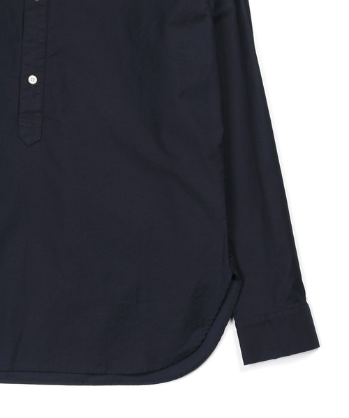 The DUFFER of ST.GEORGE（ザダファーオブセントジョージ）の「SHORT COLLAR PO SHIRT：バックサテン ショートカラー プルオーバーシャツ（シャツ/ブラウス・メンズ・ライトブルー/ネイビー/チャコールグレー/ブラック・X-LARGE/LARGE/MEDIUM/SMALL）」の5枚目の写真