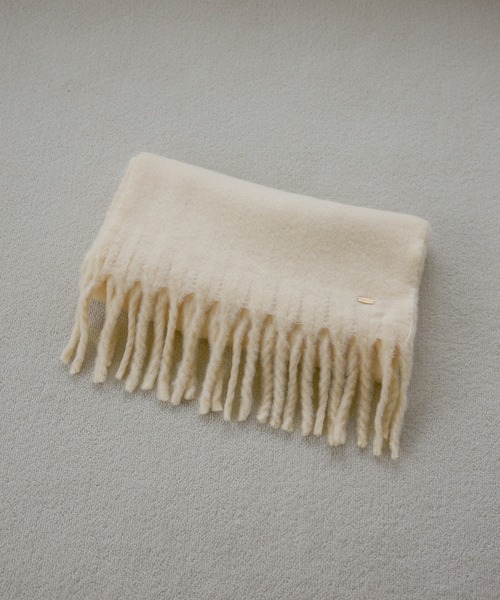 A part by(アパートバイ)の「モヘアコンフリンジストール(ストール/ショール・レディース・アイボリー/ブルー系その他2/ライトグレー・FREE)」の2枚目の写真