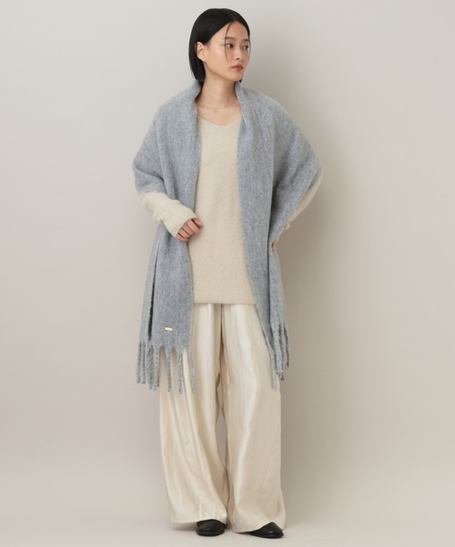 A part by(アパートバイ)の「モヘアコンフリンジストール(ストール/ショール・レディース・アイボリー/ブルー系その他2/ライトグレー・FREE)」の10枚目の写真