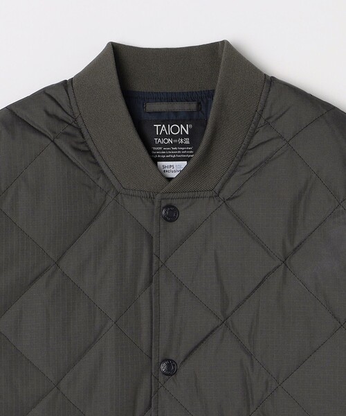 TAION(タイオン)の「【SHIPS any別注】TAION:〈手洗い可能〉ダイヤキルト スピンドル ダウン ブルゾン 25AW◇(ブルゾン・メンズ・ダークグレー/ブラック・SMALL/MEDIUM/LARGE/X-LARGE)」の4枚目の写真