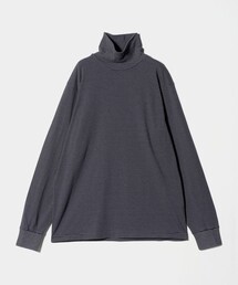 Yonetomi | ＜Yonetomi＞GARMENT DYED BORDER T-SHIRT/ボーダー タートルネック ロングTシャツ(Tシャツ/カットソー)