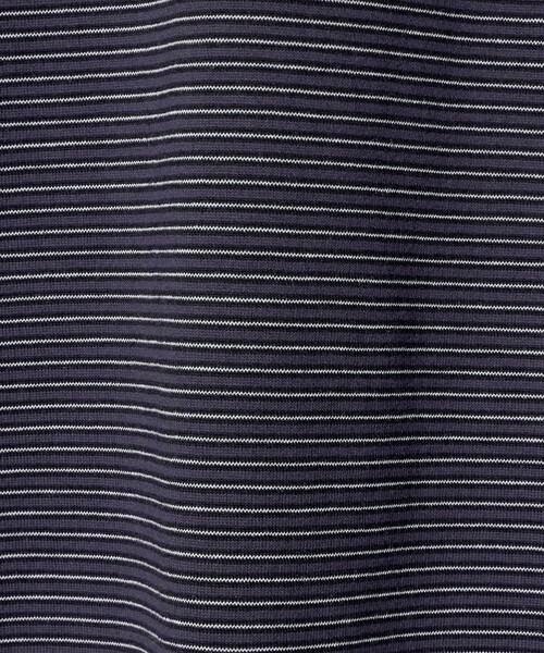 Yonetomi（ヨネトミ）の「＜Yonetomi＞GARMENT DYED BORDER T-SHIRT/ボーダー タートルネック ロングTシャツ（Tシャツ/カットソー・メンズ・ネイビー/ベージュ/ダークグレー・3/2）」の7枚目の写真