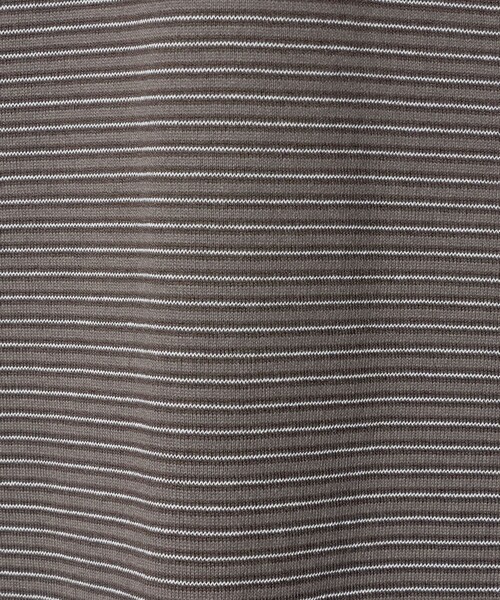 Yonetomi（ヨネトミ）の「＜Yonetomi＞GARMENT DYED BORDER T-SHIRT/ボーダー タートルネック ロングTシャツ（Tシャツ/カットソー・メンズ・ネイビー/ベージュ/ダークグレー・3/2）」の10枚目の写真