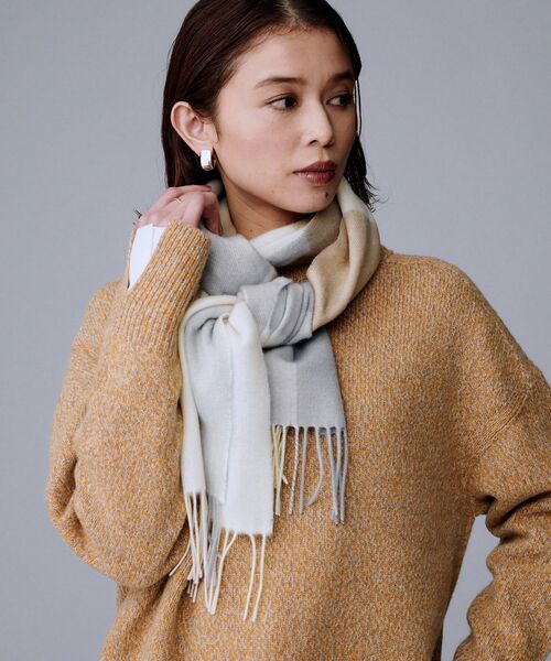 UNTITLED（アンタイトル）の「【名品／定番人気】ウールチェックマフラー（ストール/ショール・レディース・ピンク系その他2/ブルーグリーン/ピンク系2/サックスブルー系1・99）」の10枚目の写真