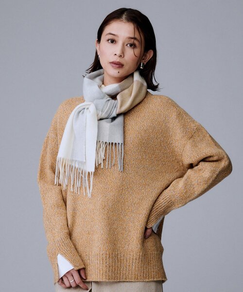 UNTITLED（アンタイトル）の「【名品／定番人気】ウールチェックマフラー（ストール/ショール・レディース・ピンク系その他2/ブルーグリーン/ピンク系2/サックスブルー系1・99）」の11枚目の写真