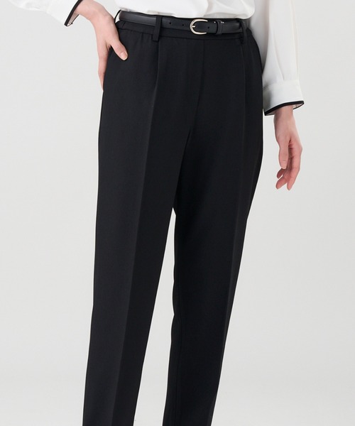 TOKYO SHIRTS(トウキョウシャツ)の「テーパード パンツ セットアップ可能(スラックス・レディース・ブラック/グレー・M/L/LL)」の2枚目の写真