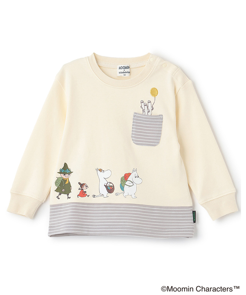kladskap(クレードスコープ)の「【MOOMIN】ムーミンピクニック長袖Tシャツ(Tシャツ/カットソー・キッズ・アイボリー/グリーン・80cm/90cm/100cm/120cm/110cm)」の1枚目の写真