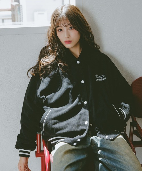 repipi armario（レピピ アルマリオ）の「コーデュロイスタジャン（スタジャン・キッズ・ブラック/ブルー/ブラウン・SMALL/MEDIUM/LARGE）」の8枚目の写真