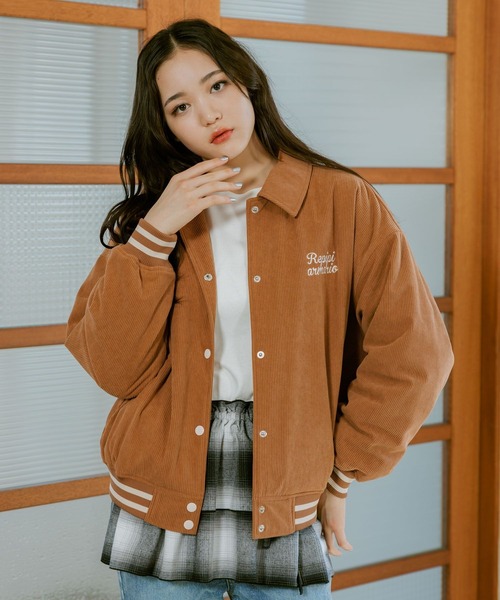 repipi armario（レピピ アルマリオ）の「コーデュロイスタジャン（スタジャン・キッズ・ブラック/ブルー/ブラウン・SMALL/MEDIUM/LARGE）」の14枚目の写真