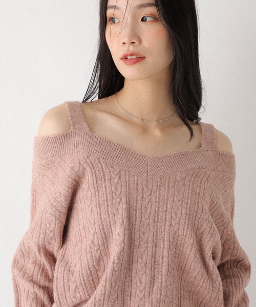 セール】ショルダーカットニット 598405（ニット/セーター）｜Heather