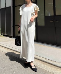 【完売品・新品未使用】カプリシュレマージュ ワンピース ベージュ 結婚式 二次会 ブランド古着】CAPRICIEUX LE'MAGE｜カプリシューレマージュの