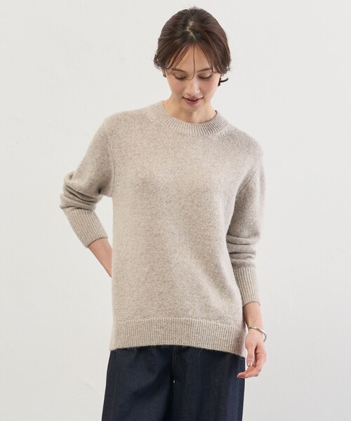 J.PRESS Ladies(J.プレス レディス)の「MIX COLOR クルーネック ニット(ニット/セーター・レディース・ベージュ系/サックスブルー系・SMALL)」の1枚目の写真