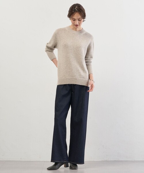 J.PRESS Ladies(J.プレス レディス)の「MIX COLOR クルーネック ニット(ニット/セーター・レディース・ベージュ系/サックスブルー系・SMALL)」の5枚目の写真