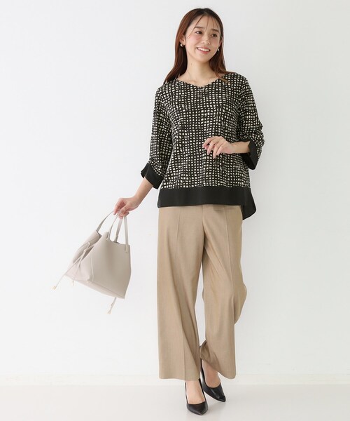 COUP DE CHANCE（クードシャンス）の「【手洗い可／日本製】異素材ドッキングのカットソー（Tシャツ/カットソー・レディース・ネイビー系/ブラック系/ネイビー/ボルドー・38/34）」の15枚目の写真