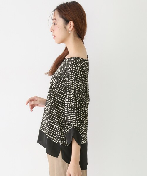 COUP DE CHANCE（クードシャンス）の「【手洗い可／日本製】異素材ドッキングのカットソー（Tシャツ/カットソー・レディース・ネイビー系/ブラック系/ネイビー/ボルドー・38/34）」の22枚目の写真