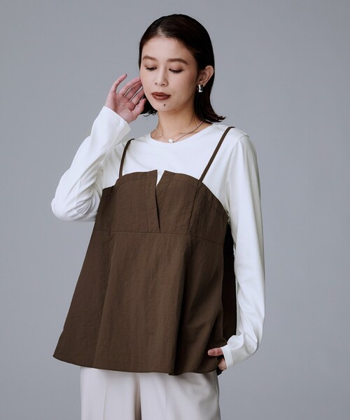 UNTITLED（アンタイトル）の「【洗える/ゆったりシルエット】ビスチェドッキング　プルオーバー（Tシャツ/カットソー・レディース・ブラウン系その他5/ブラック系4/ベージュ系4・48/44/04/02/50/00）」の19枚目の写真