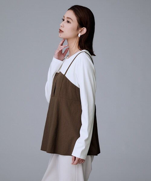 UNTITLED（アンタイトル）の「【洗える/ゆったりシルエット】ビスチェドッキング　プルオーバー（Tシャツ/カットソー・レディース・ブラウン系その他5/ブラック系4/ベージュ系4・48/44/04/02/50/00）」の20枚目の写真