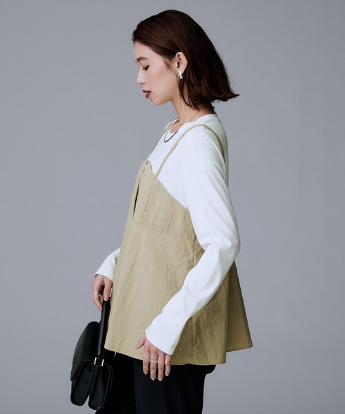 UNTITLED（アンタイトル）の「【洗える/ゆったりシルエット】ビスチェドッキング　プルオーバー（Tシャツ/カットソー・レディース・ブラウン系その他5/ブラック系4/ベージュ系4・48/44/04/02/50/00）」の5枚目の写真