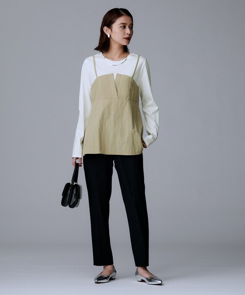 UNTITLED（アンタイトル）の「【洗える/ゆったりシルエット】ビスチェドッキング　プルオーバー（Tシャツ/カットソー・レディース・ブラウン系その他5/ブラック系4/ベージュ系4・48/44/04/02/50/00）」の6枚目の写真