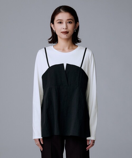 UNTITLED（アンタイトル）の「【洗える/ゆったりシルエット】ビスチェドッキング　プルオーバー（Tシャツ/カットソー・レディース・ブラウン系その他5/ブラック系4/ベージュ系4・48/44/04/02/50/00）」の12枚目の写真