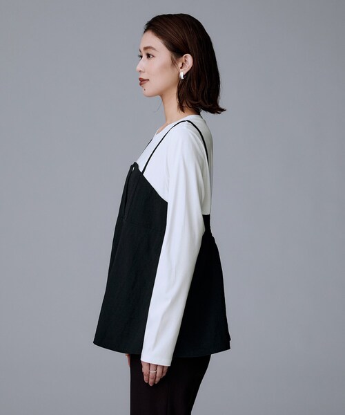 UNTITLED（アンタイトル）の「【洗える/ゆったりシルエット】ビスチェドッキング　プルオーバー（Tシャツ/カットソー・レディース・ブラウン系その他5/ブラック系4/ベージュ系4・48/44/04/02/50/00）」の13枚目の写真