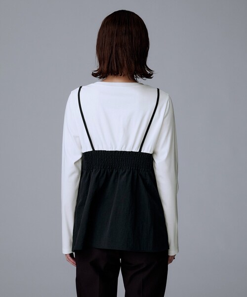 UNTITLED（アンタイトル）の「【洗える/ゆったりシルエット】ビスチェドッキング　プルオーバー（Tシャツ/カットソー・レディース・ブラウン系その他5/ブラック系4/ベージュ系4・48/44/04/02/50/00）」の14枚目の写真