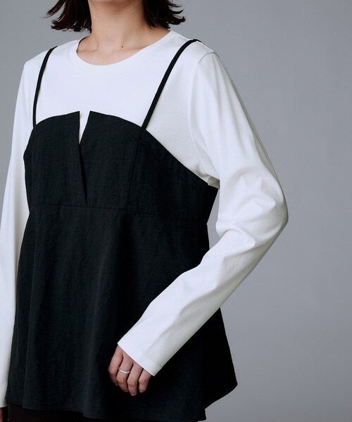 UNTITLED（アンタイトル）の「【洗える/ゆったりシルエット】ビスチェドッキング　プルオーバー（Tシャツ/カットソー・レディース・ブラウン系その他5/ブラック系4/ベージュ系4・48/44/04/02/50/00）」の16枚目の写真