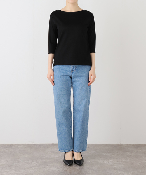 VERMEIL par iena（ヴェルメイユパーイエナ）の「Ballet neck RIB プルオーバー（Tシャツ/カットソー・レディース・ホワイト/ブラック・FREE）」の3枚目の写真