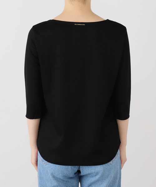 VERMEIL par iena（ヴェルメイユパーイエナ）の「Ballet neck RIB プルオーバー（Tシャツ/カットソー・レディース・ホワイト/ブラック・FREE）」の9枚目の写真