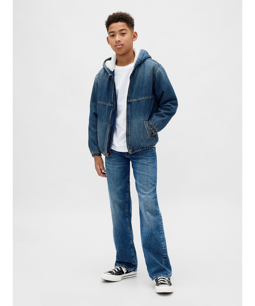 GAP（ギャップ）の「裏ボア デニムパーカー (キッズ)（デニムジャケット・キッズ・ライトインディゴブルー・150cm/160cm/110cm/120cm/130cm/140cm）」の4枚目の写真