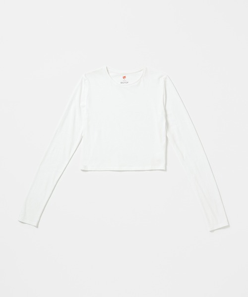 BIOTOP（ビオトープ）の「WOMEN【Hanes for BIOTOP】WASHED COTTON LONG SLEEVE PULLOVER 2P/HENLEY NECK & CREW NECK  EX（Tシャツ/カットソー・レディース・ブラック/ブラック系その他/ダークブラウン・FREE）」の7枚目の写真