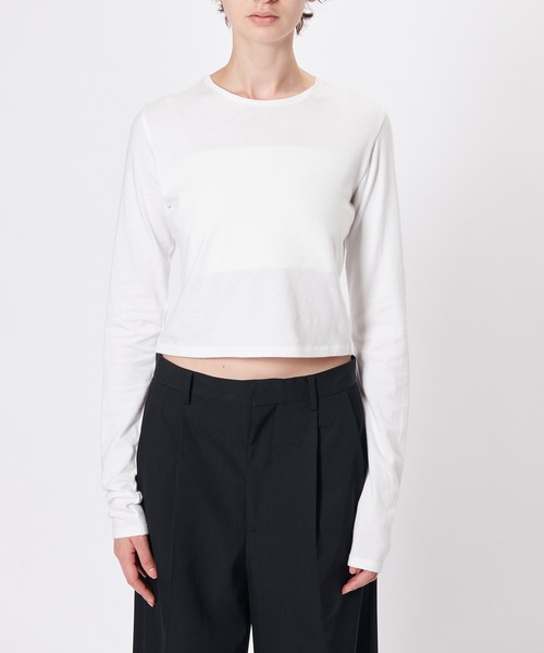 BIOTOP（ビオトープ）の「WOMEN【Hanes for BIOTOP】WASHED COTTON LONG SLEEVE PULLOVER 2P/HENLEY NECK & CREW NECK  EX（Tシャツ/カットソー・レディース・ブラック/ブラック系その他/ダークブラウン・FREE）」の19枚目の写真