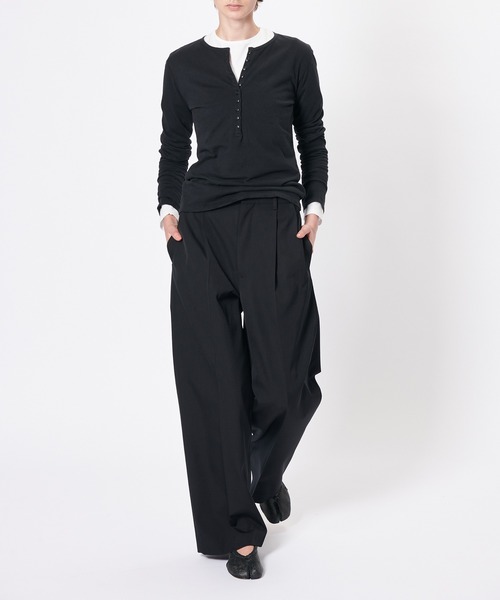 WOMEN【Hanes for BIOTOP】WASHED COTTON LONG SLEEVE PULLOVER