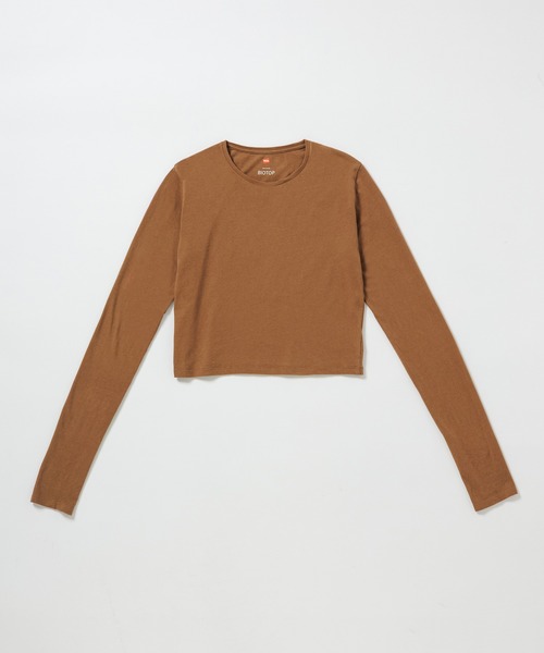 トップス Hanes for BIOTOP LONG SLEEVE PULLOVER BIOTOP tシャツ WOMEN「Hanes for BIOTOP」WASHED COTTON LONG