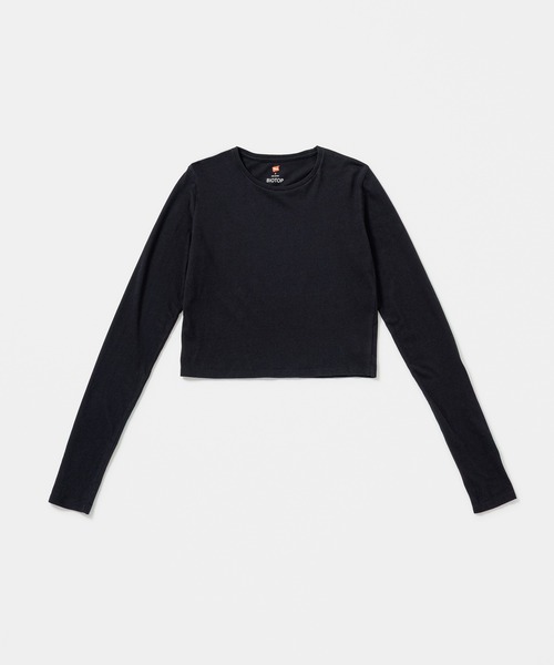 WOMEN【Hanes for BIOTOP】WASHED COTTON LONG SLEEVE PULLOVER