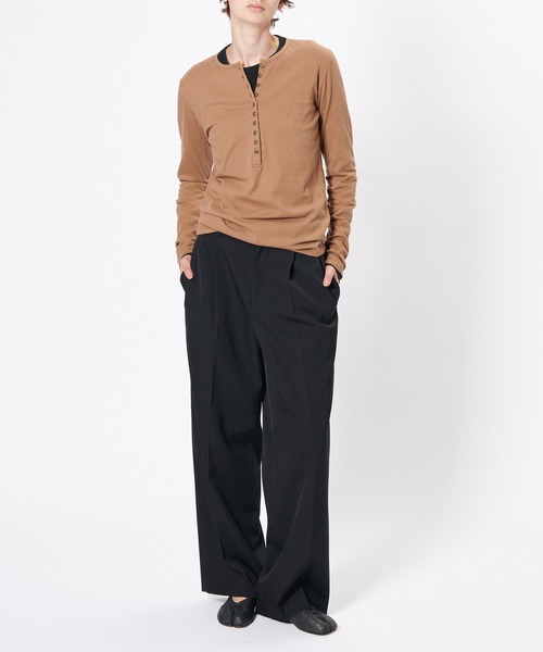 WOMEN【Hanes for BIOTOP】WASHED COTTON LONG SLEEVE PULLOVER 2P